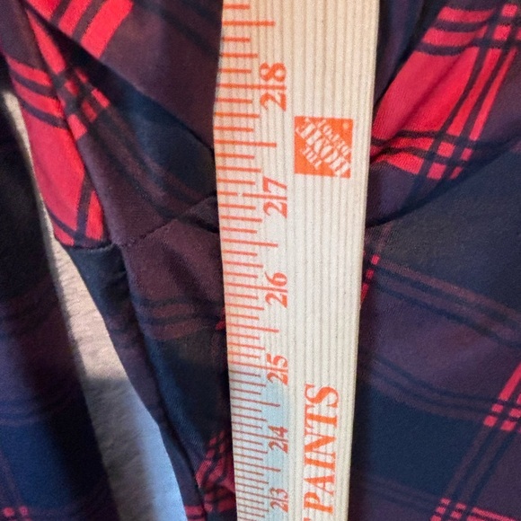 MoFiz Women’s Pajama Lounge Set 2XL | Black Top w/ Plaid Pocket + Red Plaid Pant - Picture 7 of 14